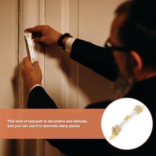 HOMSFOU Metal Mezuzah Scroll Door Blessing Ornament