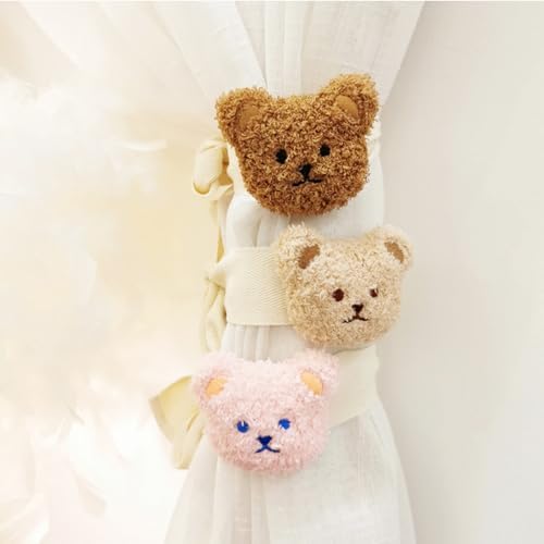 2pcs Cute Bear Curtain Tiebacks for Bedroom and Car Windows