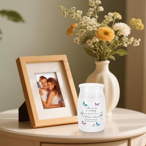 SOITIS Butterfly Urn 27 White Aluminum Cremation Keepsake