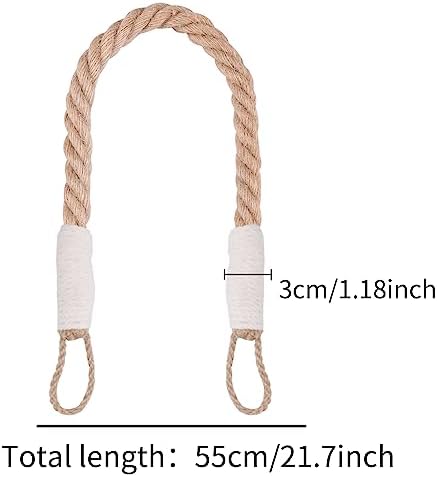 OCIOLI 2 Piece Beige Curtain Tiebacks with Hemp Rope
