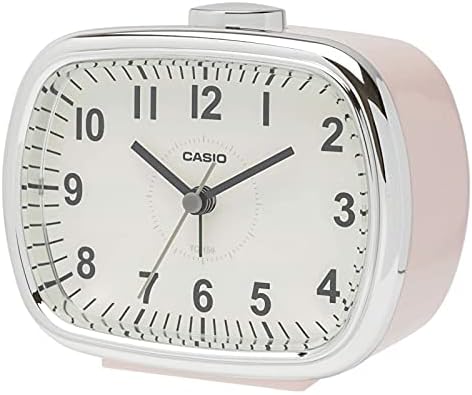 CASIO TQ-159-4JF Pink Analog Alarm Clock with Light and Snooze Function