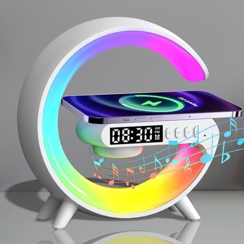 LED Atmosphere Lamp with Alarm Clock and 15W Charger