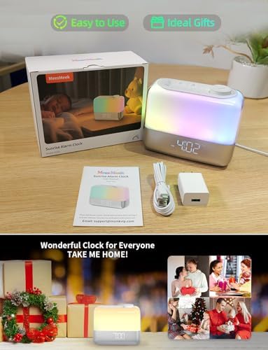 MeesMeek Sunrise Alarm Clock with RGB Light and Dual Alarms