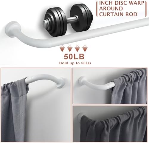 Matte White Curtain Rods 28-48 Inches Single Rod