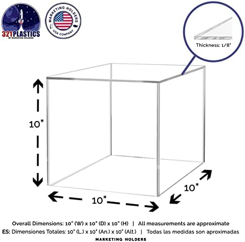 10 Inch Acrylic Display Riser Box with One Open Side
