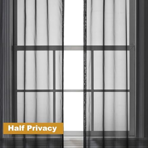 Airwill Sheer Curtains 84 Inches Length 2 Panel Set