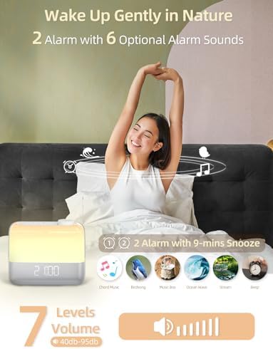 MeesMeek Sunrise Alarm Clock with RGB Light and Dual Alarms