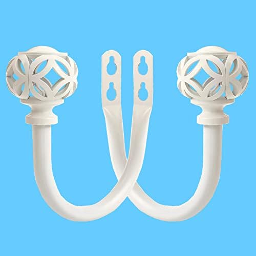 2Pcs Curtain Holdbacks with Screws White