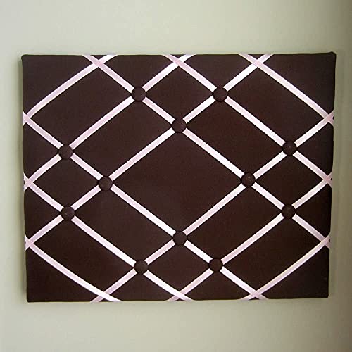 16x20 French Memory Board Bow Holder Chocolate Brown and Pink
