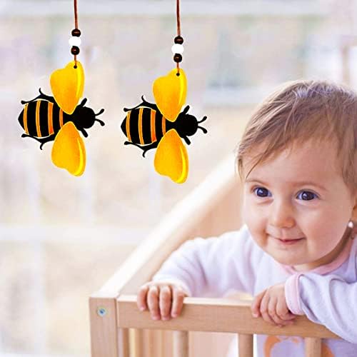 Bee Ornaments Wooden Bumble Bees Cutouts 3PCS Decorations