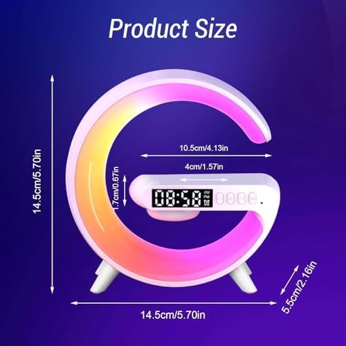 LED Atmosphere Lamp with Alarm Clock and 15W Charger