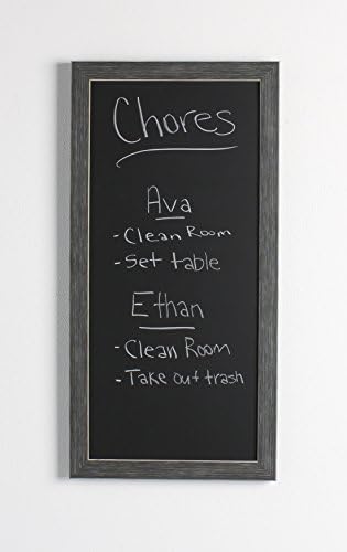 DesignOvation Wyeth Framed Chalkboard 13x26 Gray