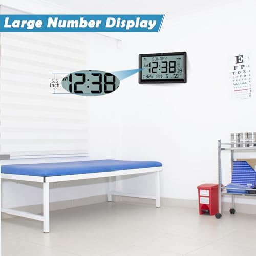 SZELAM Atomic Clock Black Large Display Wall Clock