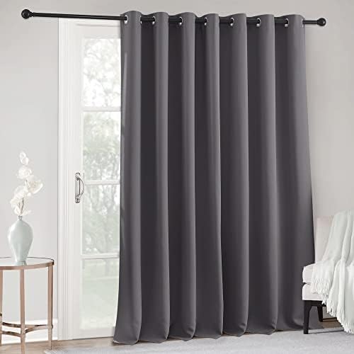 RYB HOME Blackout Curtains - 100x84 Grey Panels