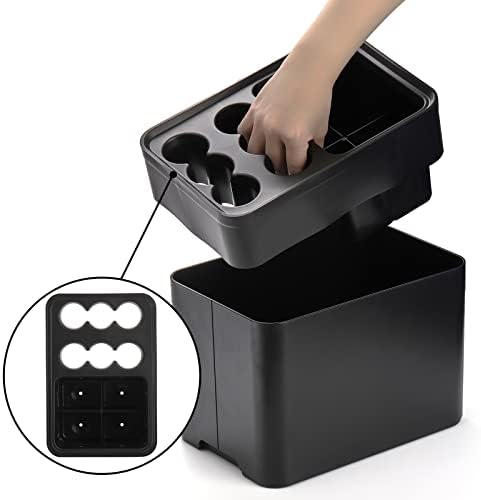 Elsjoy Black Umbrella Stand with Drip Tray