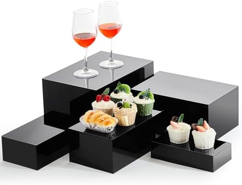 Sintuff 5 Pcs Acrylic Risers Display Stands Black
