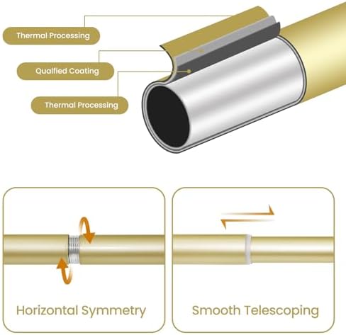 Adjustable Heavy Duty Gold Curtain Rod for Windows