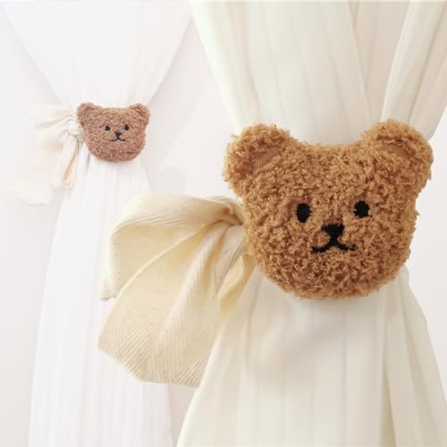 2pcs Cute Bear Curtain Tiebacks for Bedroom and Car Windows