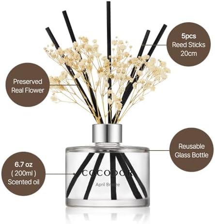 Cocodor Flower Reed Diffuser Set 67oz Clean Linen
