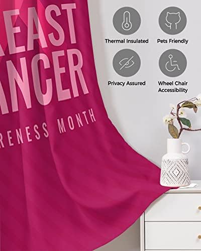 Breast Cancer Awareness Month Door Curtain - 54x78 Blackout Panels
