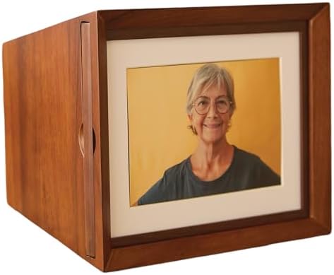 Aspen Studio Photo Urn Walnut Wooden Urn with Picture Frame