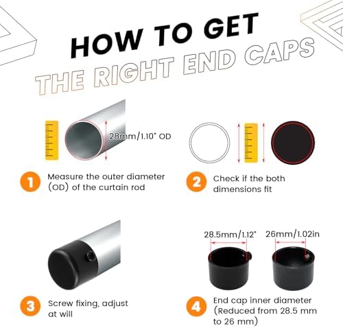 Aifeier ET Black Curtain Rod End Cap 2PCS