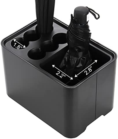 Elsjoy Black Umbrella Stand with Drip Tray