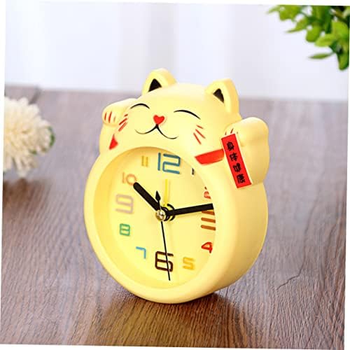 Wakauto Cute Cat Alarm Clock for Kids Silent No Ticking Battery
