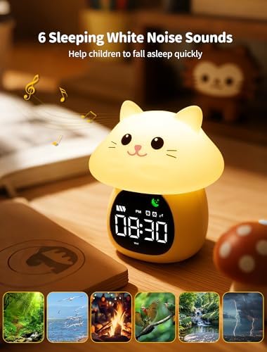 MASHI Mushroom Alarm Clock for Kids