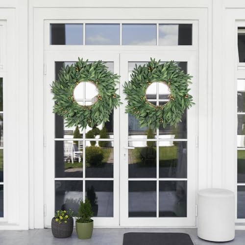 24 Inch Artificial Olive Wreath for Front Door
