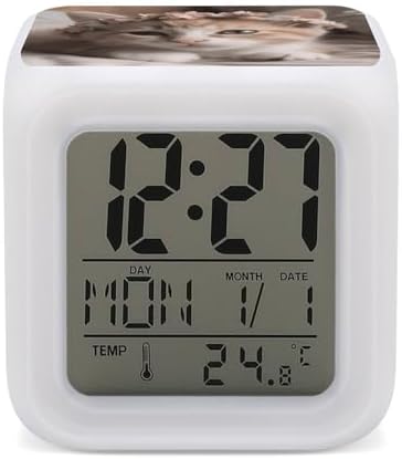 Cute Cat Digital Alarm Clock with LED Display