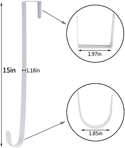 Sattiyrch 15 Inch Front Door Wreath Hanger Sturdy Steel Hook