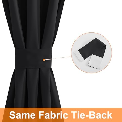 RYB HOME Blackout Curtain Panel for French Door 26x72