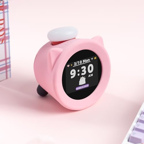 Cute Cartoon Cat Ears Silicone Case for Nintendo Alarm Clock Pink