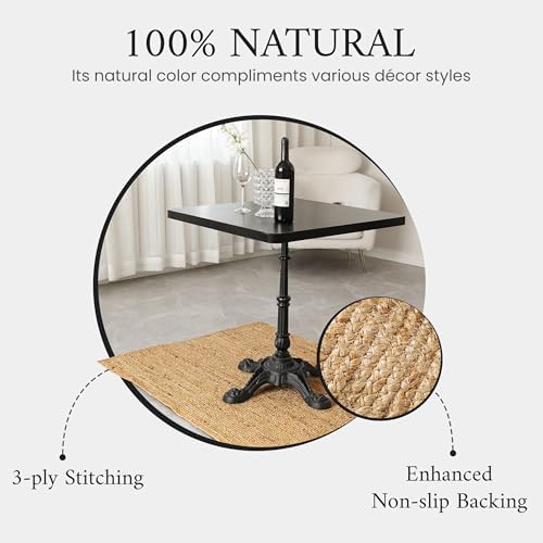 SpoiledHome Jute Rug 2x3 Farmhouse Entryway Mat