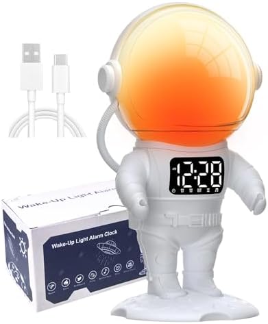 Astronaut Sunrise Alarm Clock with Light and Bluetooth Radio