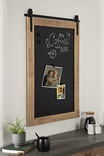 Kate and Laurel Samuels Wood Framed Chalkboard 24x36 Rustic Brown Magnetic