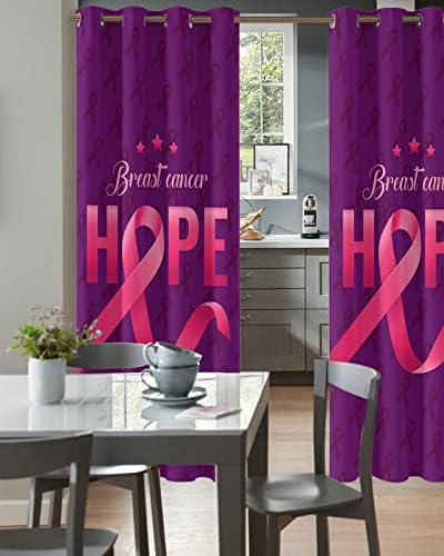 Hope Breast Cancer Doorway Curtains - 54x78 Blackout Panels