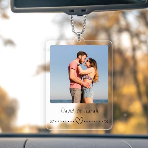 TEQUAN Custom Photo Car Charm - Personalized Rearview Mirror Decor