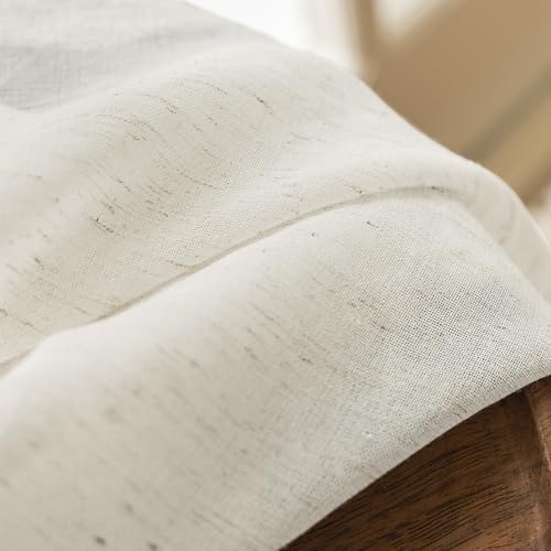 Linen Sheer French Door Curtain Panels 72 Inches Long