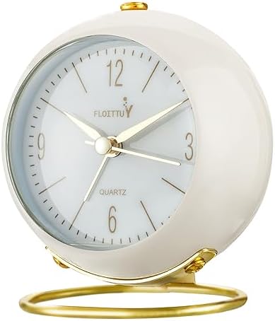 Silent Analog Alarm Clock with Night Light and Battery Operation