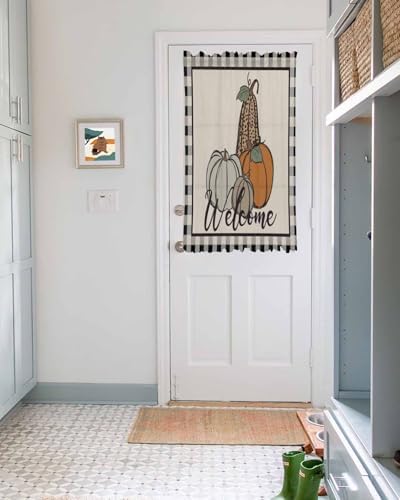 Door Curtains for Privacy 54x40 Sheer Panel with Tiebacks