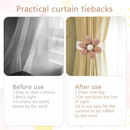 4PCS Dual-Tone Floral Curtain Tiebacks Boho Style