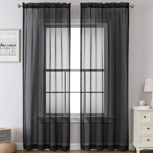 Airwill Sheer Curtains 84 Inches Length 2 Panel Set