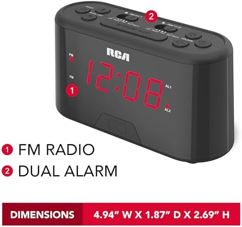 RC551 Digital Clock Radio with Dual Alarm and Snooze