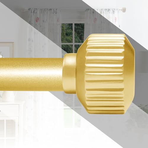 Warm Gold Curtain Rods 66-120 Inch Heavy Duty Adjustable