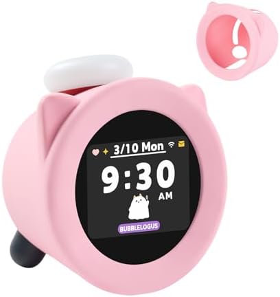 Cute Cartoon Cat Ears Silicone Case for Nintendo Alarm Clock Pink
