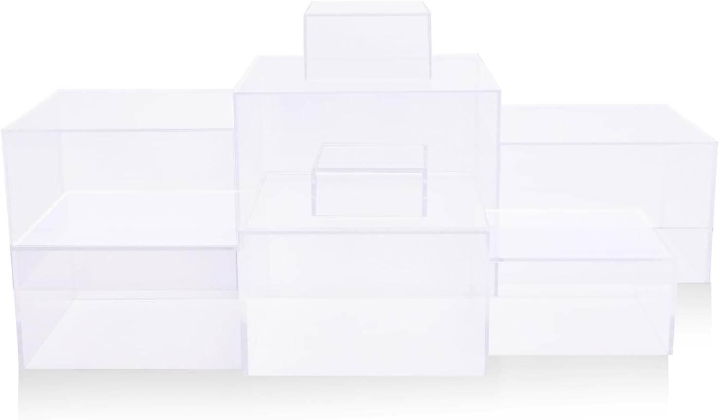 8 Pack Clear Acrylic Risers for Display