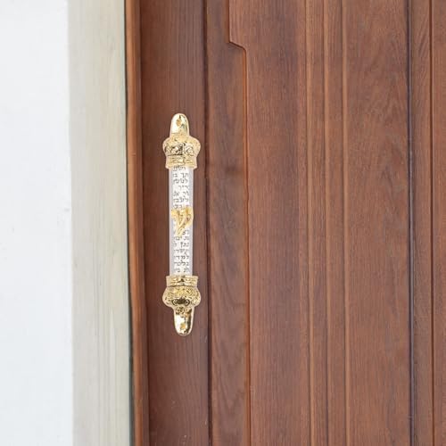 HOMSFOU Metal Mezuzah Scroll Door Blessing Ornament