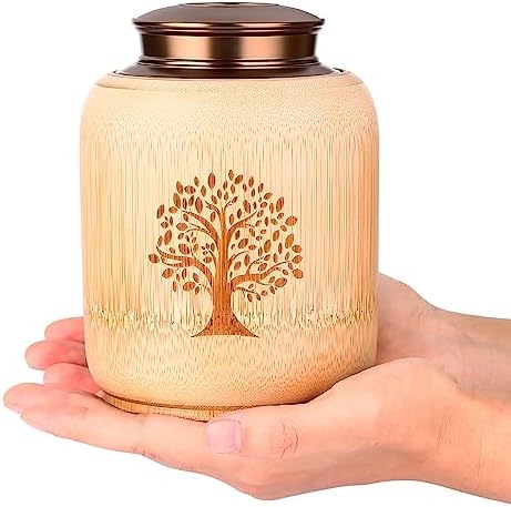 Bamboo Cremation Urn with Tree of Life Pattern